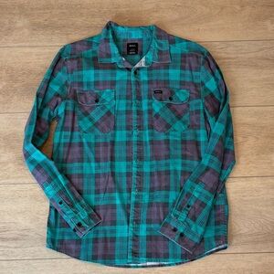 RVCA Teal and Purple Plaid Shirt